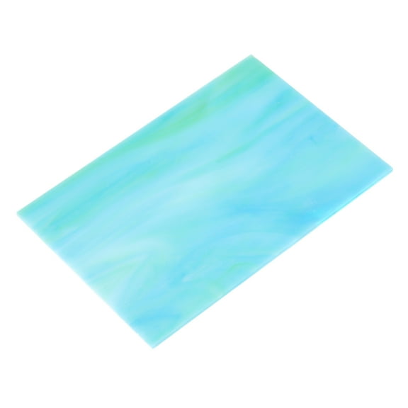 Stained Glass Sheet Mosaic Tile 5.9 Inch x 3.9 Inch Blue Color, Stained Glass Sheets for Crafts Project