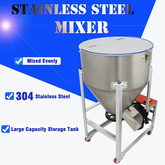 165LBS Feed Mixer Granular Food Machine Vertical Stainless Steel Commercial 110V