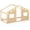 Natural, variant on Costway Twin Size House Floor Bed with LED Lights Solid Wood Bed Frame without Slats Gray