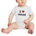 thumbnail image 2 of I Heart Texas US States Love Funny Baby Rompers Newborn Outfits (White, 6-12 Months), 2 of 5