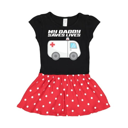

Inktastic My Daddy Saves Lives- Ambulance Gift Toddler Girl Dress