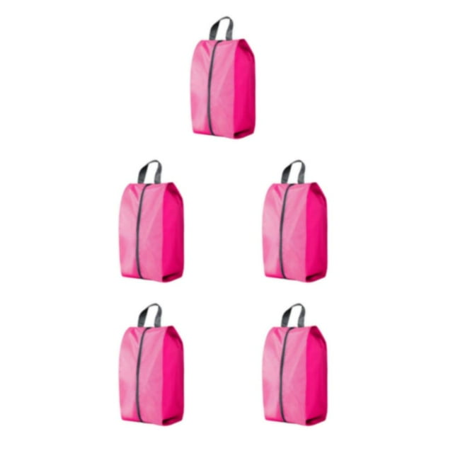 Youkk Polyester Lightweight And Portable Shoe Bag For Travel Pack Shoes With Ease Using Compact Storage pink XL 5Set