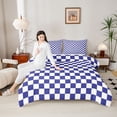 thumbnail image 4 of Homewish Geometric Plaid 2pcs Bedding Comforter Set For Teens Boys Girls,Blue White Twin Comforter Sets,Vintage Aesthetic Breathable Bedding Set,Super Cozy Room Decor,Reversible, 4 of 8