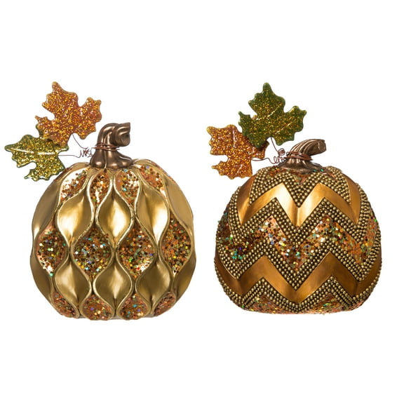 Cypress Home Embellished Harvest Table Resin Seasonal Tabletop Decor, Set of 2