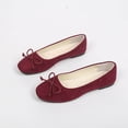 thumbnail image 6 of XUNKUSGA Flats for Women Classic Soild Color Suede Womens Dress Shoes with Bow Lightweight Round Toe Womens Slip On Shoes Fashion Colorful Ballet Flats,Red,7.5, 6 of 7