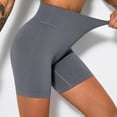 thumbnail image 2 of Women Workout Yoga Shorts Seamless Running Shorts Solid Ribbed Knit Leggings High Waist Biker Shorts Hip Lift Yoga Pants, 2 of 7