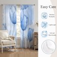 thumbnail image 5 of Blue Tulip Sheer Curtains 84 Inch Length 2 Panels Set, Watercolor Floral Farmhouse Line Artwork Voile Window Treatment Rod Pocket Curtains Sheers Drapes for Bedroom/Living Room/Kitchen 52"x84"x2, 5 of 8