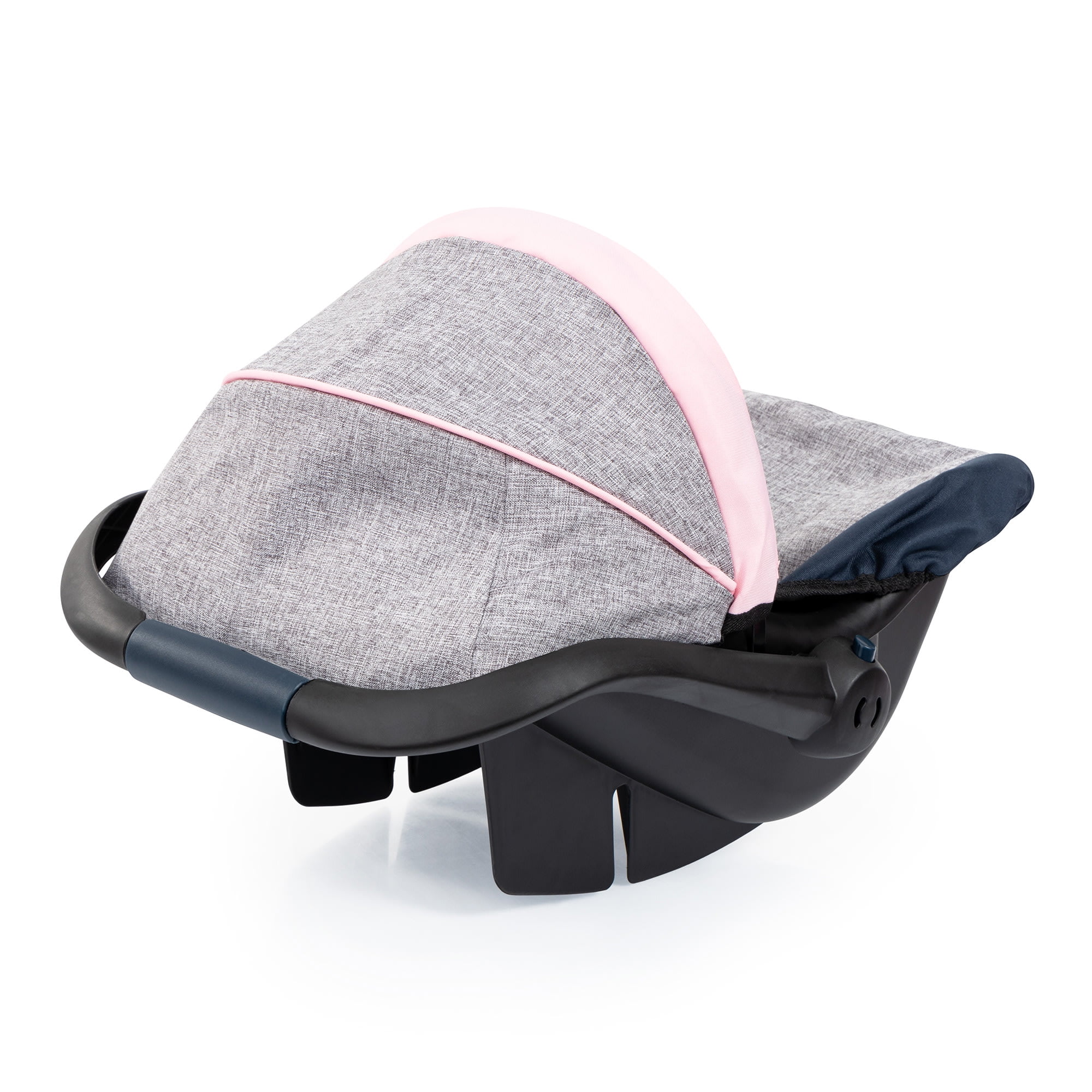Bayer: Car Seat - Grey, Blue, Pink Butterfly - Fits Dolls Up to 18' Kids Pretend Play, Safety Belt, Sun Canopy, Accessory for -Plush Toys