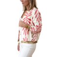 thumbnail image 3 of Chaquetas Informales de con Cremallera para Mujer, Chaqueta Holgada Estilo Bohemio, de Larga, con Estampado de Hojas de Árbol Color Mixto 1 L, 3 of 8