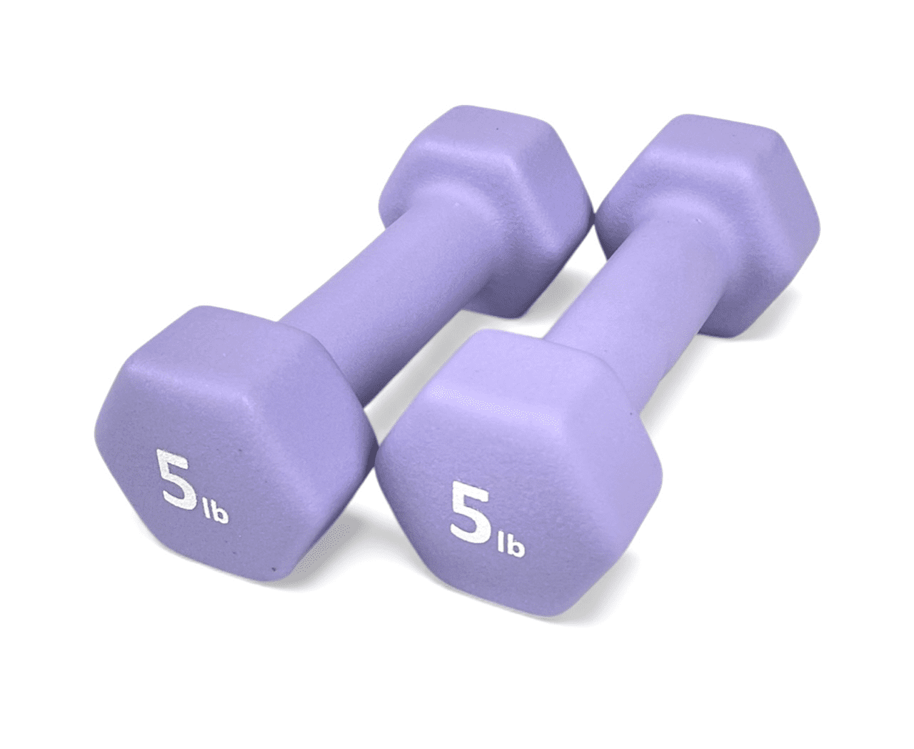 Rainforest Basics Neoprene Hex Dumbbell Hand Weights, 5 lbs + 8 lbs, 2 Pairs, for Strength Training