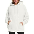 thumbnail image 3 of Fewfanhot Women's Sweatshirt Active Long Sleeve Fleece Lined Fashion Hoodie Pullover with Plus Size, 3 of 9
