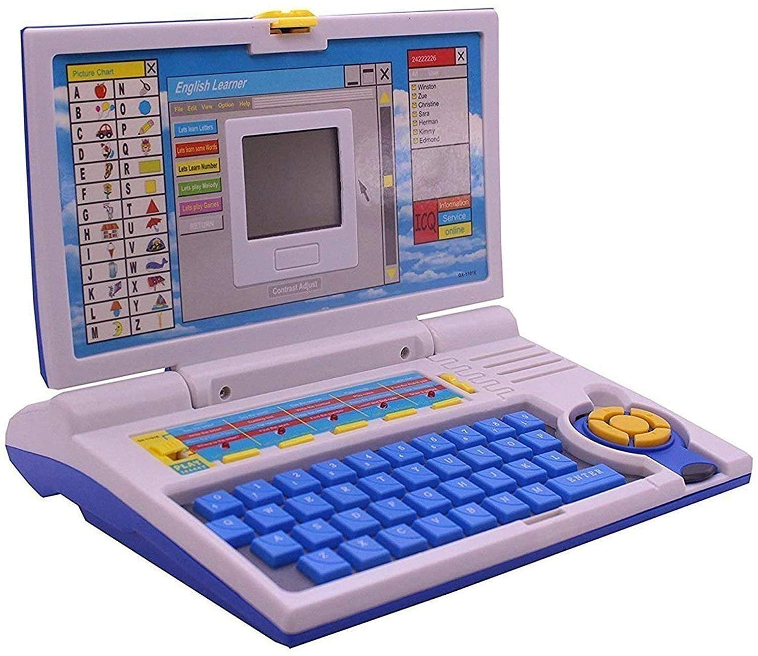 Tec Tavakkal Educational Laptop Computer Toy With Mouse For Kids Above 3 Years - 20 Fun Activity Learning Machine, Now Learn Letter, Words, Games, Mathematics, Music, Log