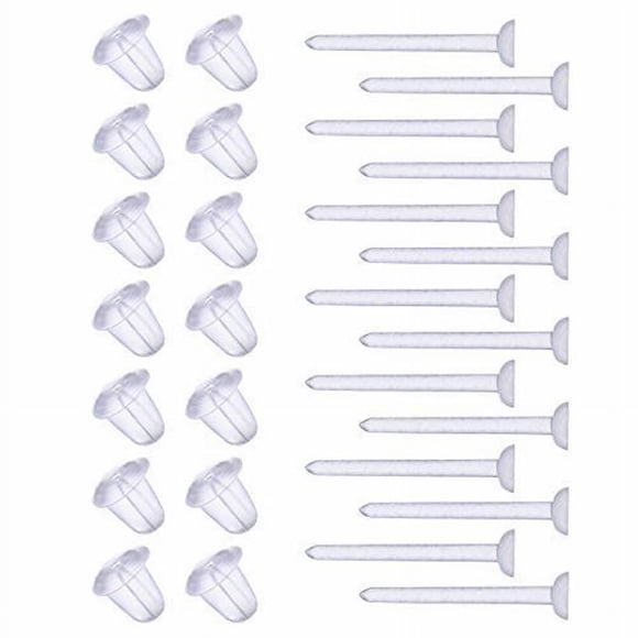 3mm Invisible Plastic Earrings Blank Pins Stud Tiny Head Findings DIY Supplies (100 pieces/50 Pairs)