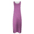 thumbnail image 4 of JSheng Womens Summer Casual Dresses Polka Dot Printed Sleeveless Round Neck Pocket Dress Comfy & Fashion Purple M, 4 of 5