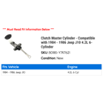 thumbnail image 2 of Clutch Master Cylinder - Compatible with 1984 - 1986 Jeep J10 4.2L 6-Cylinder 1985, 2 of 2