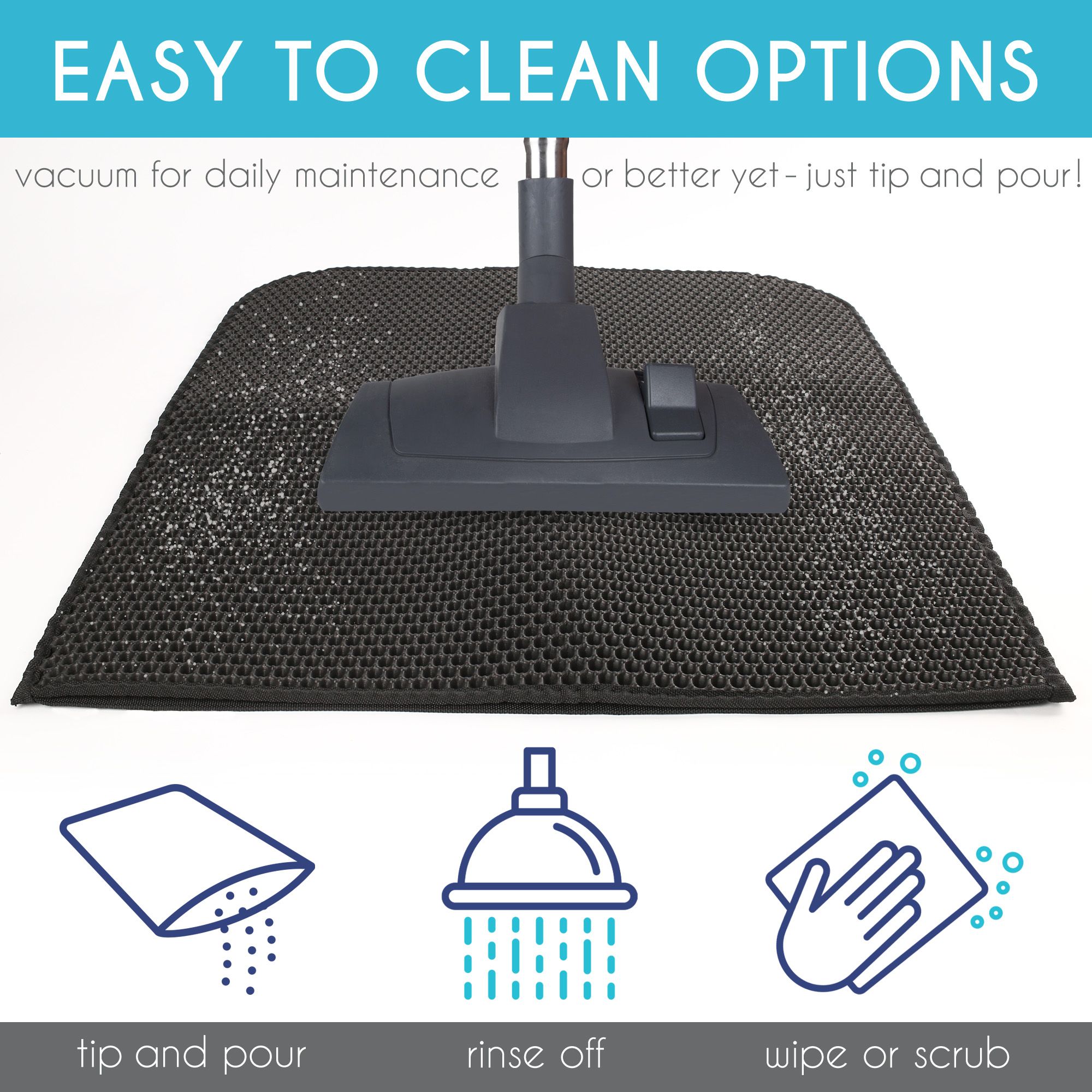 Prime Pets Cat Litter Mat Double Layer, Black 24x15 photo 5