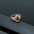 thumbnail image 4 of Gem Stone King 1.57 Ct Oval Green Chrome Diopside 18K Rose Gold Plated Silver Spotlight Ring (Size 5), 4 of 4
