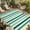Dark Green, variant on Coral Cyan Stripe Outdoor Rug for Patio/Deck/Porch, Non-Slip Large Area Rug 3 x 5 Ft, Geometric Grey White Vertical Striped Indoor Outdoor Rugs Washable Area Rugs, Camping Rug Carpet Runner
