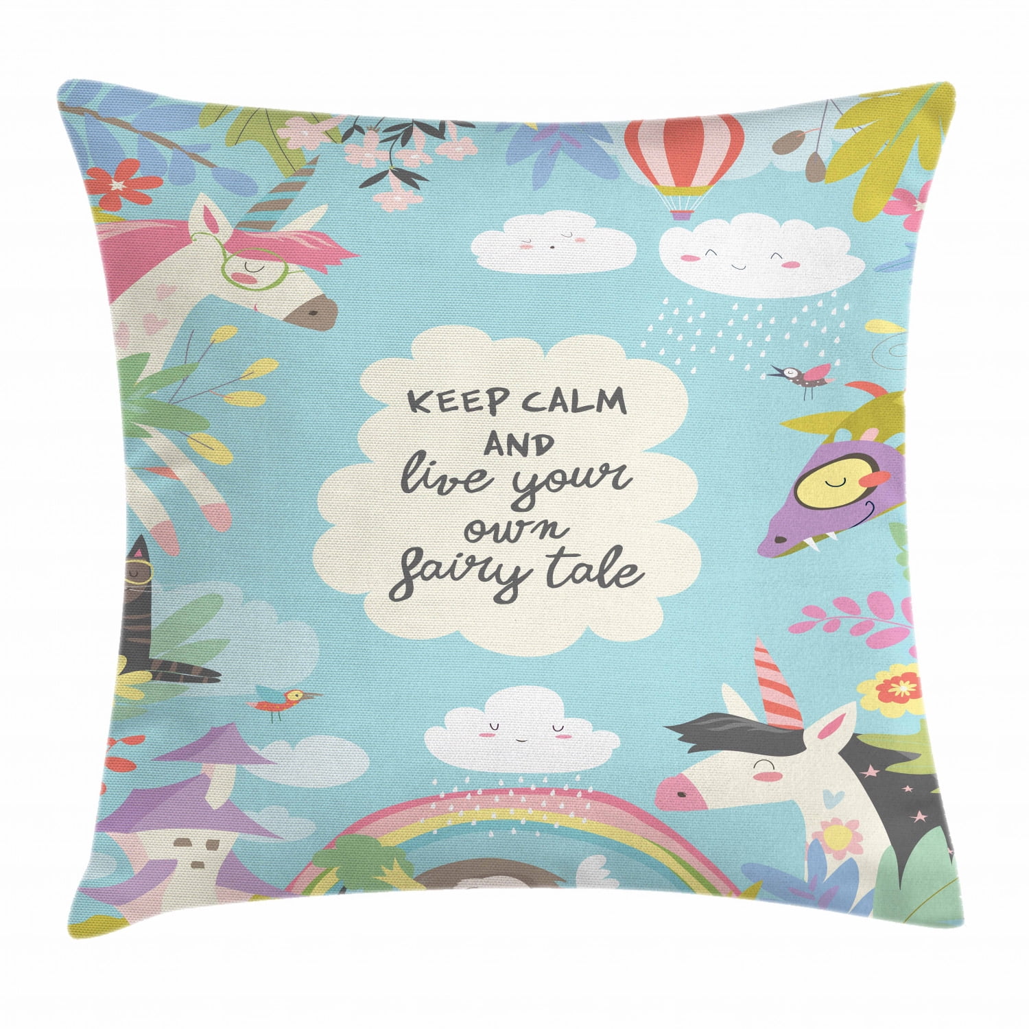 Kids Girls Throw Pillow Cushion Cover, Keep Calm and Live Your Own
