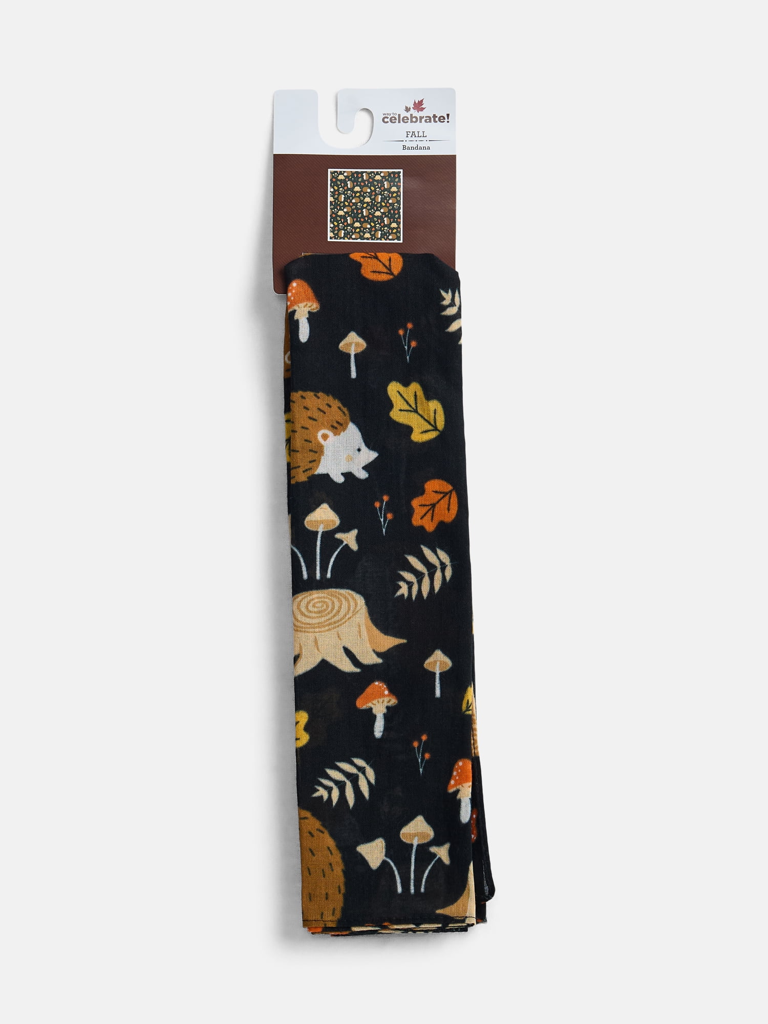 Way To Celebrate Thanksgiving Women’s Hedgehogs Bandana, One Size, Black/Multi