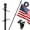 Black, variant on White Flag Pole with US Flag and Bracket, Heavy Duty Stainless Steel Flagpole for Outdoor Porch, 3×5 Embroidered US Flag and Bracket, 5ft