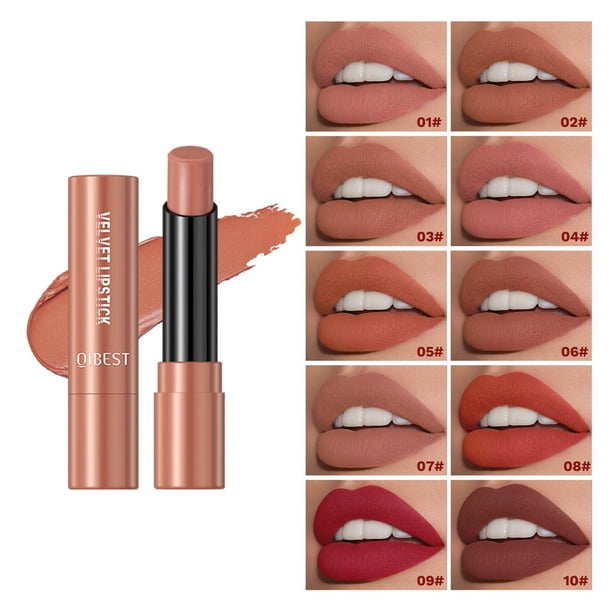 XWSHYW Lápiz Labial Barra de Labios Mate Antiadherente, Barra de Labios de Terciopelo, Barra de Labios Mate de Larga Duración