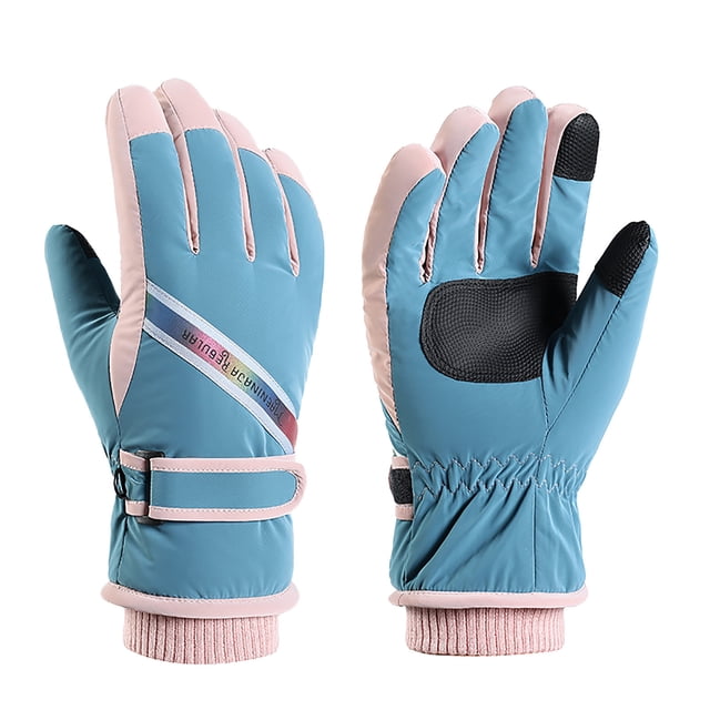 Fiudx Guantes de Esquí, Resistentes Al Viento y Al Frío, con Terciopelo Grueso para Mayor Calidez, Material Suave y Transpirable, Accesorios para Deportes Al Aire Libre, Ciclismo, Senderismo y Snowbo