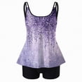 thumbnail image 5 of HCNTES Women Plus Size Tankini Swimsuit Two Piece Bathing Suit Cross Back Cutout Flowy Swim Top with Boy Shorts(M,a84-Light Purple), 5 of 5