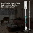 thumbnail image 3 of Extendable and Rotating Outlet, with USB-A, USB-C & 2 Ac Outlets,Extendable Outlet Extends 17.5-27.5", 180° Swivel,for Behind Couches, Nightstands, Desks (1pc), 3 of 7