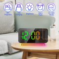 thumbnail image 4 of 2024 Projection Alarm Clock  Digital Clock with RGB Night Light  7” Large LED Screen  Rose Gold, 4 of 11