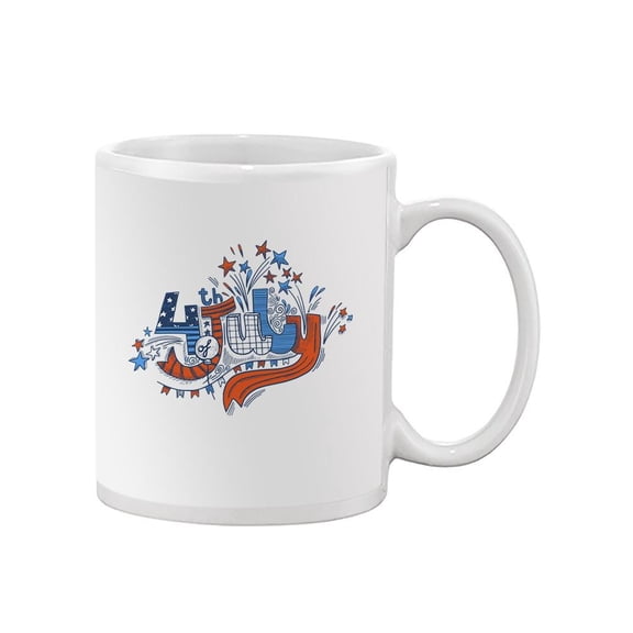 4Th July Hand Drawn Text Mug - Image by Shutterstock,