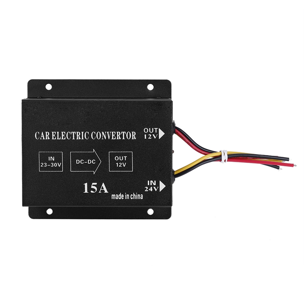 Convertidor de Corriente para Coche, camin, CC, 24V a 12V, convertidor de Potencia, inversor elctrico, Reductor de Voltaje, Transformador Reductor(15A/180W)