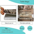 thumbnail image 3 of Elastic Edge Fitted Square Tablecloth, Brown White Wood Grain Polyester Table Cover, for Indoor Holiday Family Banquet and Outdoor Patio Use, Fit for 36" x 36"Square Table, 3 of 4