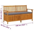 thumbnail image 4 of vidaXL Banc de Rangement avec Coussin 148 cm Bois Massif Acacia, 4 of 5