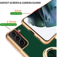 thumbnail image 3 of Compatible for Samsung Galaxy S21 Plus Case with Ring Holder Kickstand [with Magnetic] Soft TPU Shockproof Electroplated Protective Phone Case for Galaxy S21+ 5G Green, 3 of 13