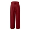 thumbnail image 5 of Corduroy Pants for Women Elastic High Waisted Pull On Soft Comfortable Loose Fit Slacks with Pockets Wine 2XL, 5 of 6