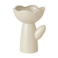 thumbnail image 2 of Florero de cerámica, soporte para macetas, florero decorativo, florero de granja para comedor, plantas de interior, estantería, oficina Crema en forma de rosa, 2 of 8