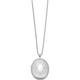 thumbnail image 2 of Sterling Silver Rh-Plated 26mm Floral Oval Locket Necklace (18 X 20.45) Made In Hong Kong qls265-18, 2 of 5
