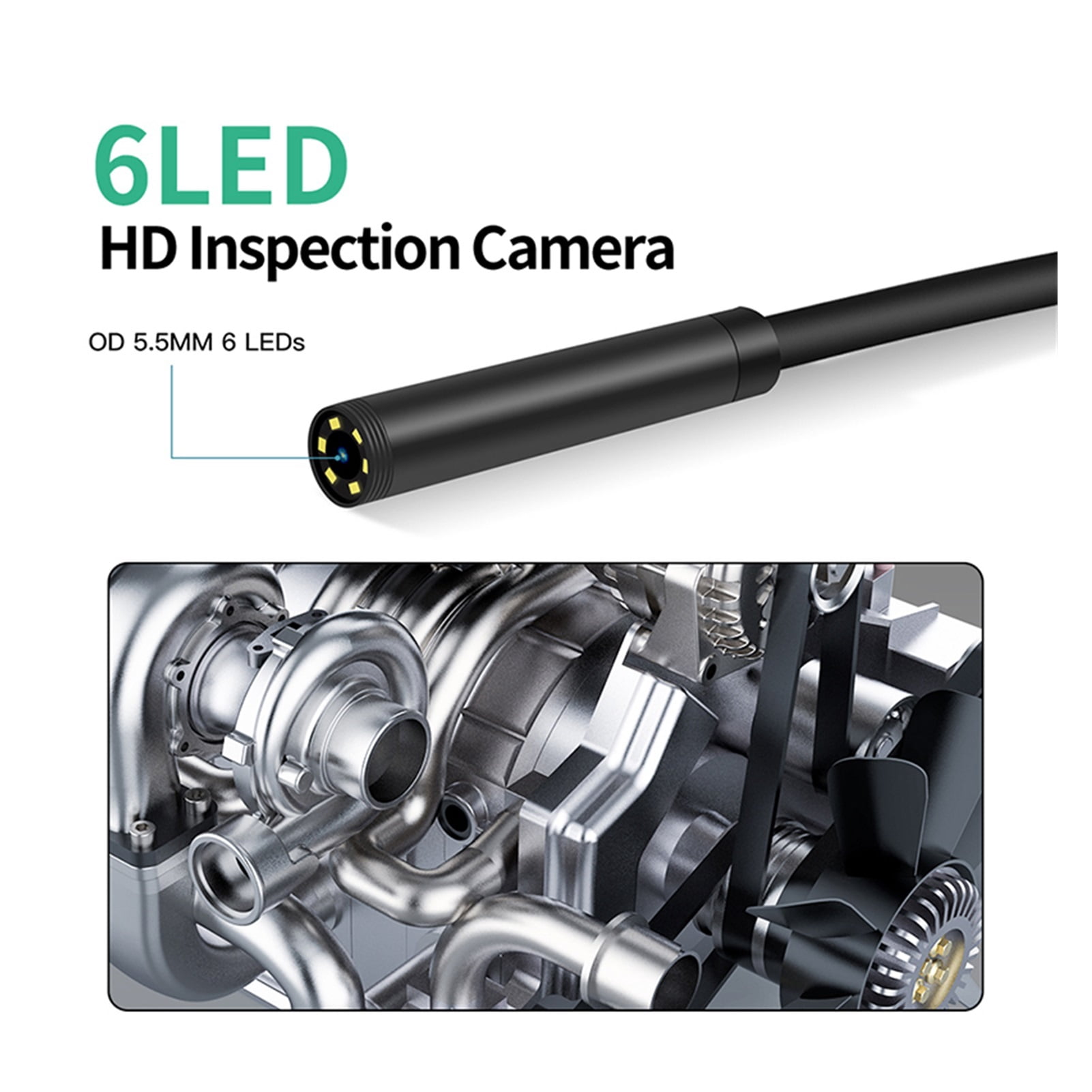 Hand-Held LCD Endoscope Camera Digital Inspection Camera 2.4 Inch Video Borescope 720P HD With 6 LED 5.5mm Probe ,Various Applicable
