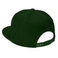 thumbnail image 3 of Classic Snapback Hat Cap Hip Hop Style Flat Bill Blank Solid Color Adjustable Size Hunter Green, 3 of 5