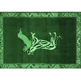 thumbnail image 1 of Ahgly Company Indoor Rectangle Animal Emerald Green Traditional Area Rugs, 5' x 8', 1 of 4