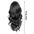 thumbnail image 2 of 28 Inch Long Body Lace Front Human Hair Wig Natural Looking Heat Synthetic Fiber Wavy Hairpiece For Women, 2 of 8