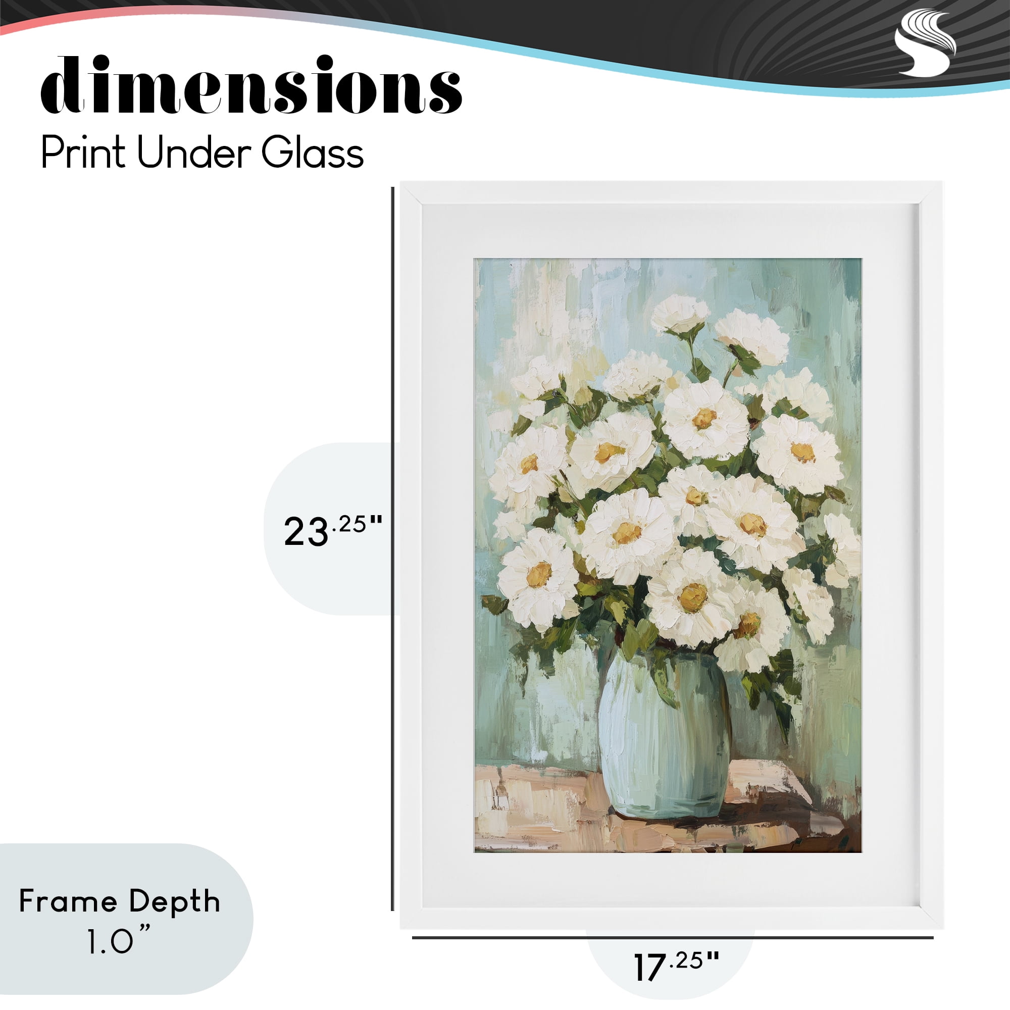 Stupell Industries Cozy Arrangement of White Blooms White Framed Print Under Glass, design by Petal Prints Design