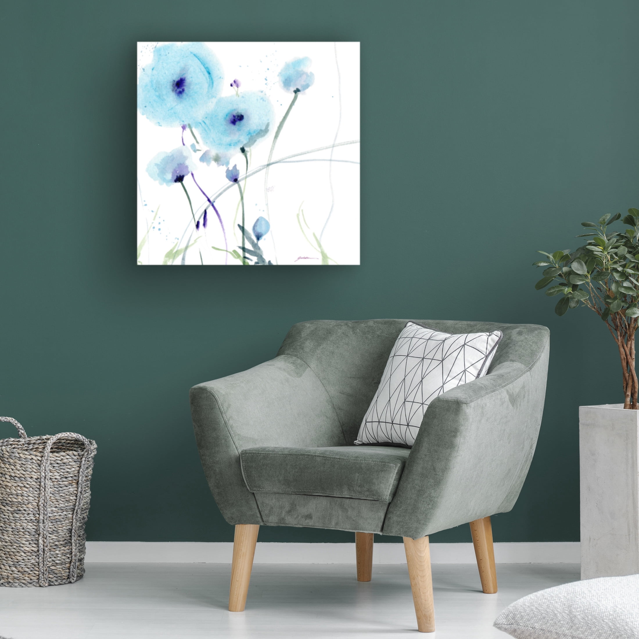 Canvas Wall Art - Sheila Golden 'Blues' Wall Art for Living Room, Bedroom, or Office Décor by Trademark Fine Art - 18 x 18 Inches