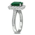 thumbnail image 5 of Created Forever Women's Created Emerald and Lab Grown Diamond Sterling Silver Halo Ring, 5 of 10