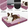 thumbnail image 4 of Exclusivo Mezcla Jacquard Orthopedic Pet Bed for Median Dogs, 30"X20" Waterproof L Shaped Dog Bed with Washable Cover, Purple, 4 of 8