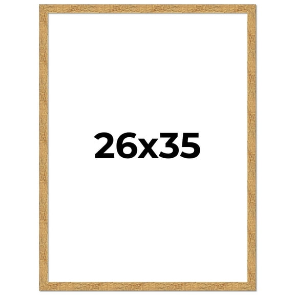 26x35 Frame Beige Real Wood Picture Frame Width 1.25 inches | Interior Frame Depth 0.5 inches |