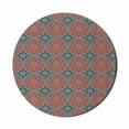 thumbnail image 1 of Mandala Mouse Pad for Computers, Culture Inspired Middle Eastern Motifs Checkered Pattern, Round Non-Slip Thick Rubber Modern Gaming Mousepad, 8" Round, Dark Coral Slate Blue, by Ambesonne, 1 of 2