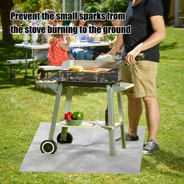 Under Grill Mats, Durable Deck and Patio Protective Mats, Fireproof