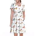 thumbnail image 1 of Disketp winter Snowflake Dachshund para Vestido de Manga Corta para Mujeres, Vestidos de Verano para Mujeres, Casual y Holgado para la Playa, 1 of 6